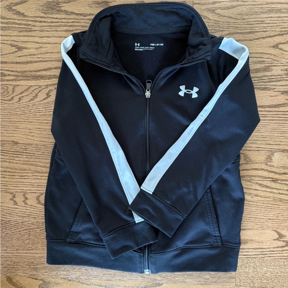Youth Under Armour Black and White Athletic Jacket